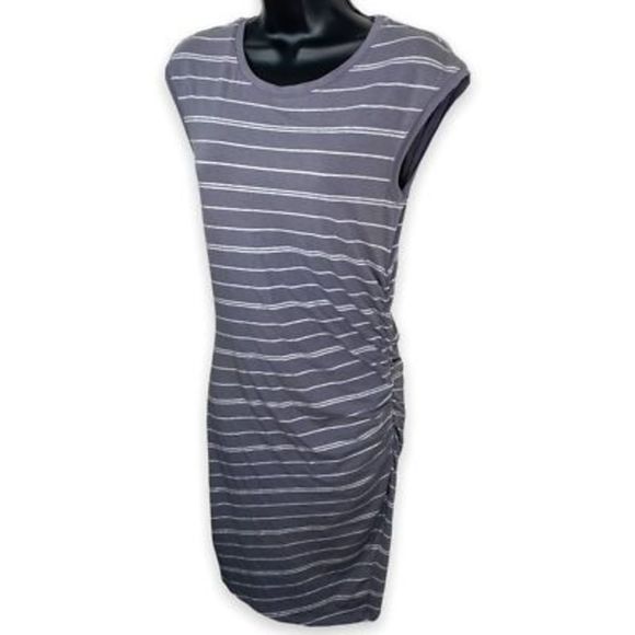 Athleta Gray Stripe Carefree Tee Dress Size Small - Picture 5 of 9